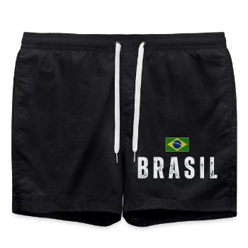 J'aime le Brésil, la fierté brésilienne - Short de bain - noir - Devant - AI Model Male 185 light (185cm)