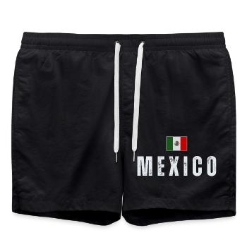 J’aime le Mexique, drapeau du Mexique - Short de bain - noir - Devant - AI Model Male 185 light (185cm)