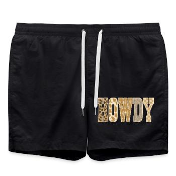 Howdy Desert Cactus motif cow-boy - Short de bain - noir - Devant - AI Model Male 185 light (185cm)