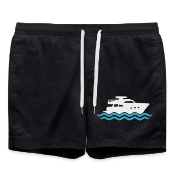 Yacht Silhouette Bateau à moteur - Short de bain - noir - Devant - AI Model Male 185 light (185cm)