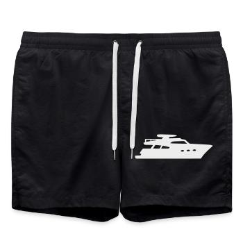 Yacht Silhouette Bateau à moteur - Short de bain - noir - Devant - AI Model Male 185 light (185cm)