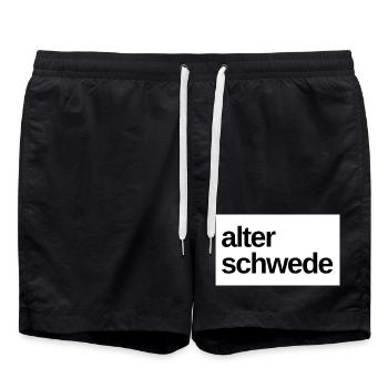 Old Swede Fun Design - Swim Trunks - black - Front - AI Model Male 185 light (185cm)