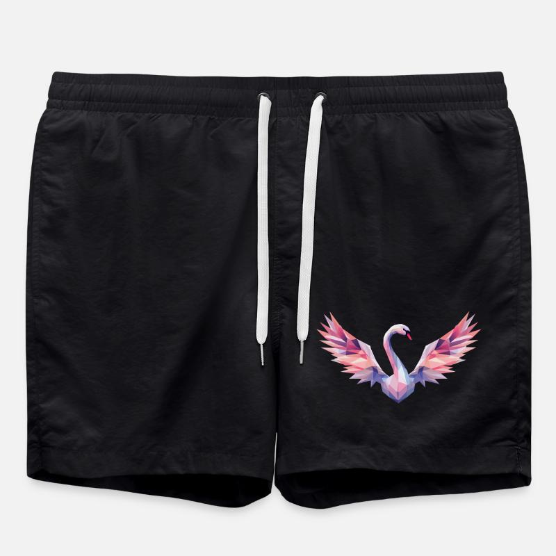 Cygne géométrique avec dégradé - Short de bain - noir