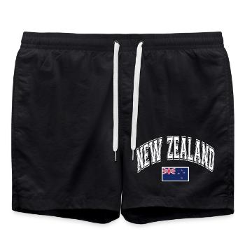 New Zealand New Zealand Flag - Swim Trunks - black - Front - AI Model Male 185 light (185cm)