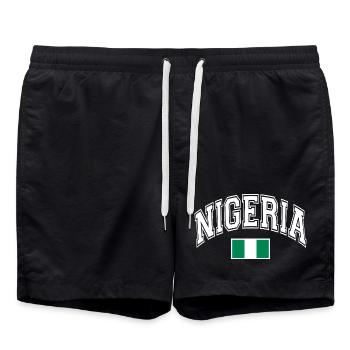 Nigeria Flagge - Badeshorts - Schwarz - Vorne - AI Model Male 185 light (185cm)