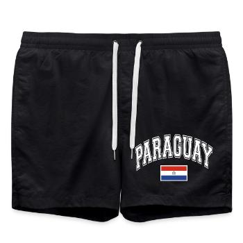 Paraguay Flagge - Badeshorts - Schwarz - Vorne - AI Model Male 185 light (185cm)