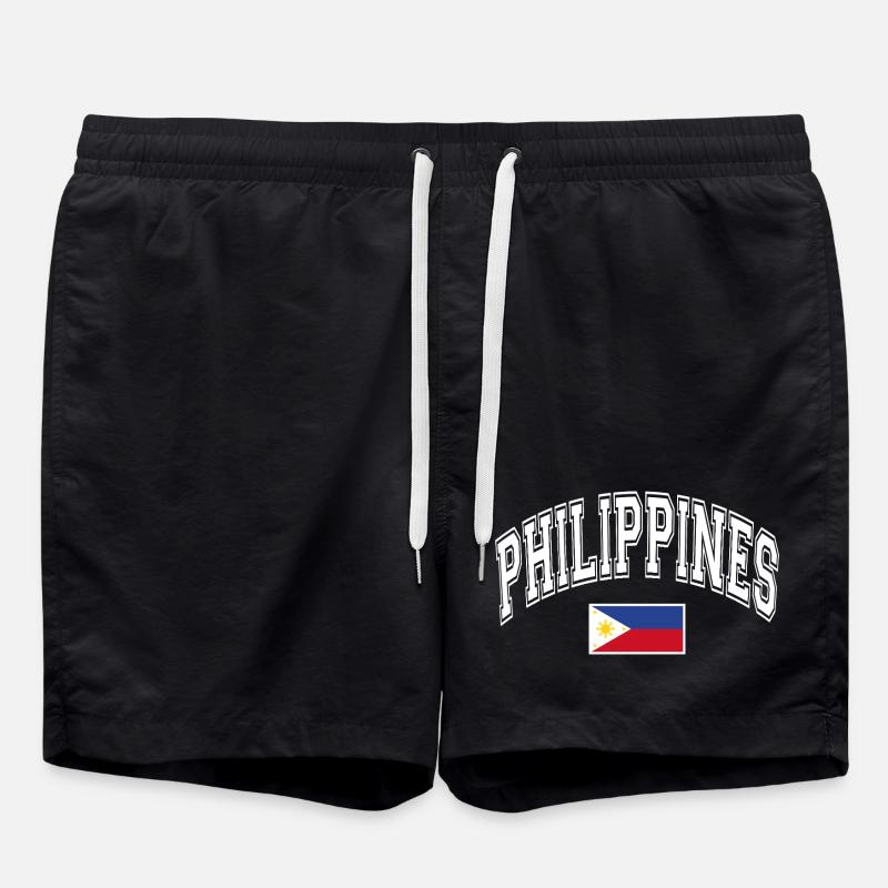 Philippinen Flagge - Badeshorts - Schwarz