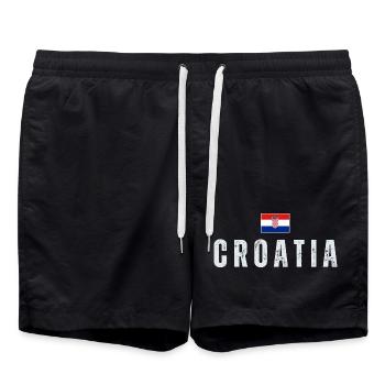 Drapeau croate, j’adore la Croatie - Short de bain - noir - Devant - AI Model Male 185 light (185cm)