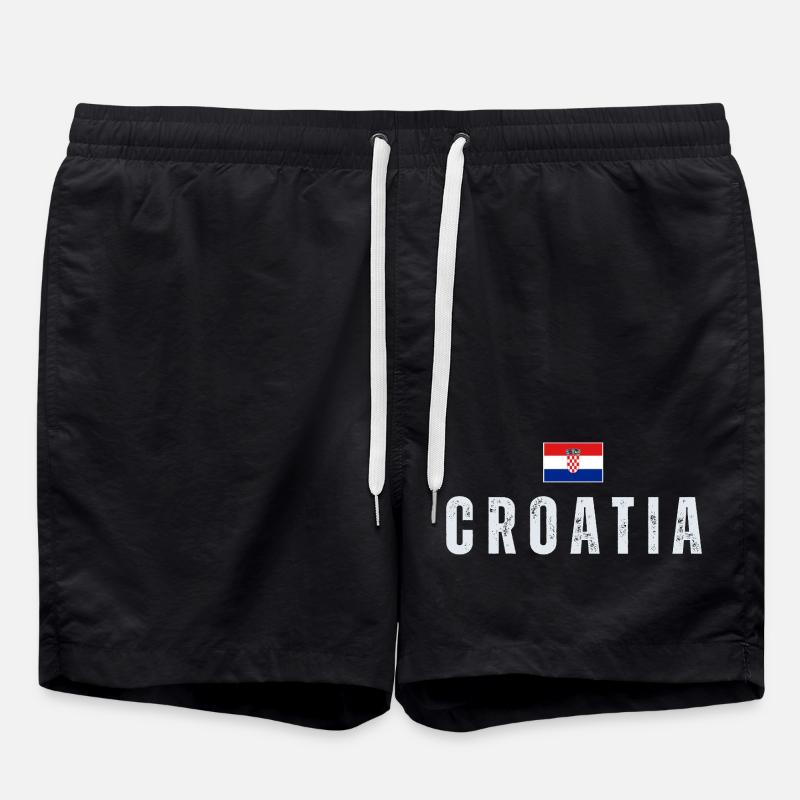 Croatian flag, I love Croatia - Swim Trunks - black