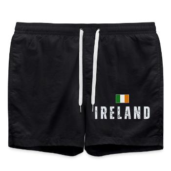 Flag of Ireland, Irish Pride - Swim Trunks - black - Front - AI Model Male 185 light (185cm)