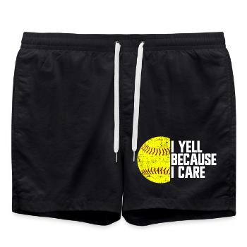 Ich schreie, weil es mir wichtig ist, Softball-Elt - Badeshorts - Schwarz - Vorne - AI Model Male 185 light (185cm)