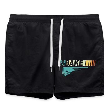 Funny Couple Shake N Bake - Car Racing Lover Gift - Swim Trunks - black - Front - AI Model Male 185 light (185cm)