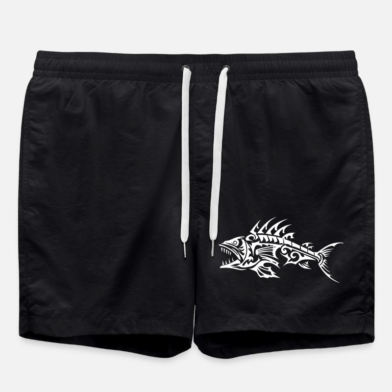 Os de poisson Piranha Tribal - Short de bain - noir