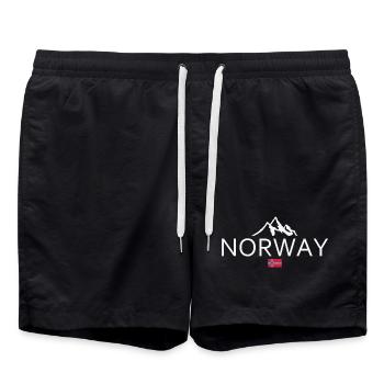 Norvège - Norvège - Norvège - Drapeau - Scandinavie - Short de bain - noir - Devant - AI Model Male 185 light (185cm)