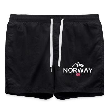 Norvège - Norvège - Norvège - Drapeau - Scandinavie - Short de bain - noir - Devant - AI Model Male 185 light (185cm)