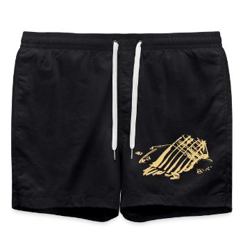 Abstract - Swim Trunks - black - Front - AI Model Male 185 light (185cm)