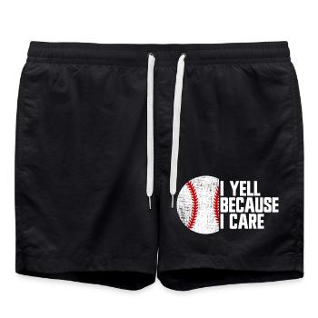 Ich schreie, weil es mir wichtig ist, Baseball-Elt - Badeshorts - Schwarz - Vorne - AI Model Male 185 light (185cm)