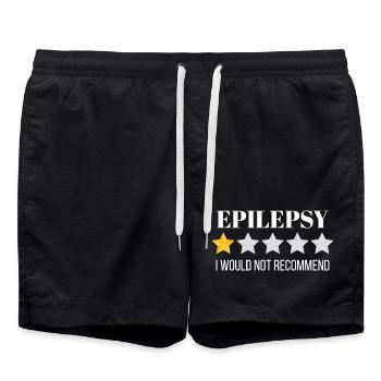 Motif Blueprint vibrant sur coton biologique - Short de bain - noir - Devant - AI Model Male 185 light (185cm)