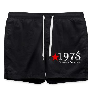 Kurdes du Kurdistan 1978 Van Mirin Van Azadi Design - Short de bain - noir - Devant - AI Model Male 185 light (185cm)