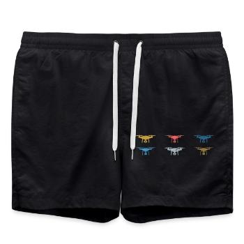 Vintage Drone Pilot - Swim Trunks - black - Front - AI Model Male 185 light (185cm)