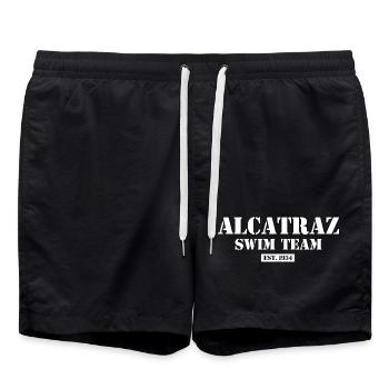 Équipe de natation d’Alcatraz - Fondée en 1934 - San Francisco - Short de bain - noir - Devant - AI Model Male 185 light (185cm)