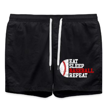 Manger Dormir Basketball Répéter Fille Garçon - Short de bain - noir - Devant - AI Model Male 185 light (185cm)