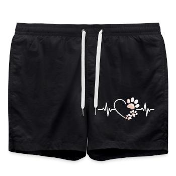 Motif pour les amoureux des animaux patte de chien - Short de bain - noir - Devant - AI Model Male 185 light (185cm)