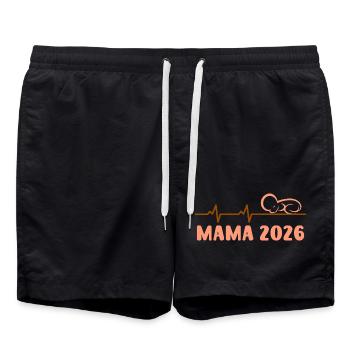 Werdende Mutter MAMA 2026 Baby Kommt Lustiges - Badeshorts - Schwarz - Vorne - AI Model Male 185 light (185cm)