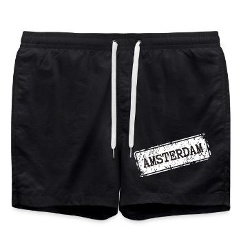  Amsterdam Street Style - Badeshorts - Schwarz - Vorne - AI Model Male 185 light (185cm)