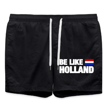 Holland Flag Design Motiv - Badeshorts - Schwarz - Vorne - AI Model Male 185 light (185cm)