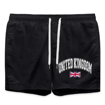 United Kingdom Flag - Swim Trunks - black - Front - AI Model Male 185 light (185cm)