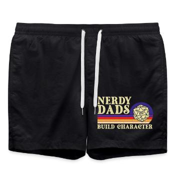 Les papas ringards créent un personnage de jeu de rôle sur table Geek Life - Short de bain - noir - Devant - AI Model Male 185 light (185cm)