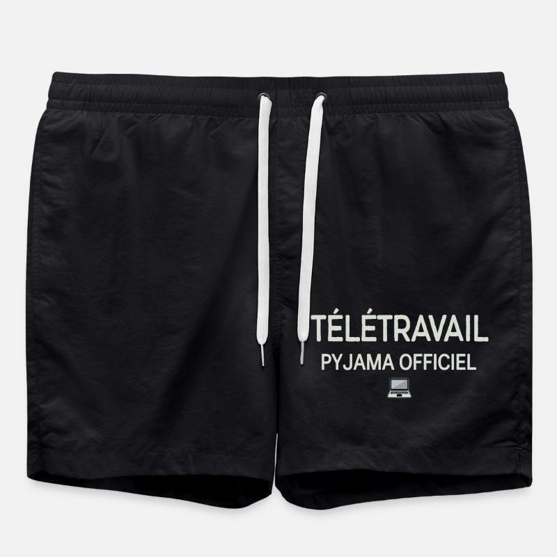 Télétravail Pyjama Officiel - Short de bain - noir