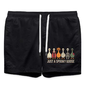 Nur eine gruselige Gans Halloween-Stimmung - Badeshorts - Schwarz - Vorne - AI Model Male 185 light (185cm)