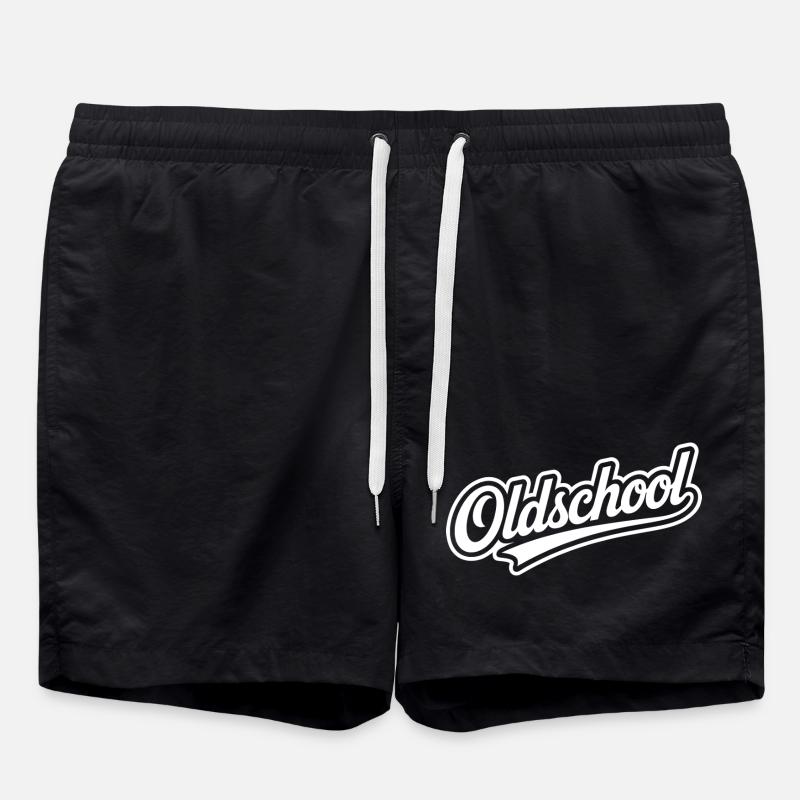 Oldschool Retro Typografie Design - Badeshorts - Schwarz