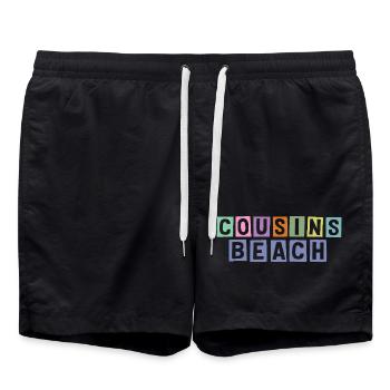 Plage des Cousins – Ambiance estivale - Short de bain - noir - Devant - AI Model Male 185 light (185cm)