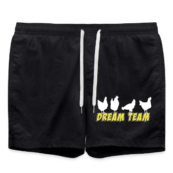 Chicken Design Adventure, Dream Team - Swim Trunks - black - Front - AI Model Male 185 light (185cm)