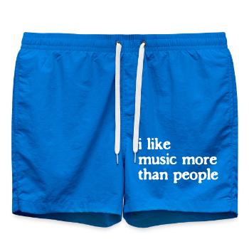 J'aime la musique plus que les gens, dicton musical - Short de bain - cobalt blue - Devant