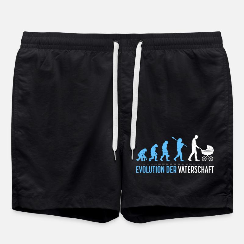 Werdender Vater EVOLUTION DER VATERSCHAFT Lustig - Badeshorts - Schwarz