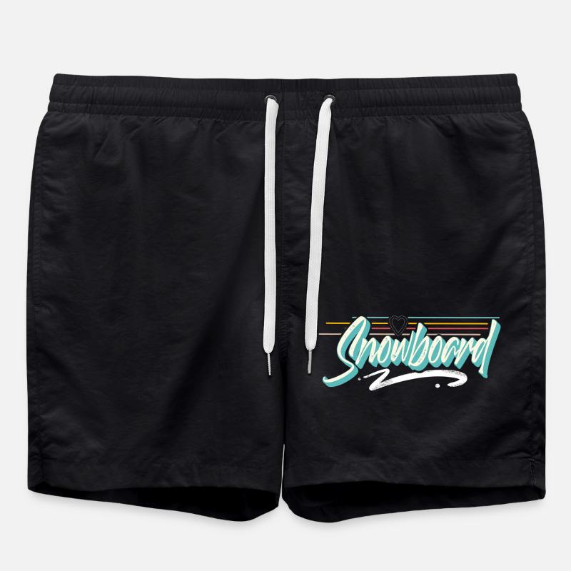 Snowboard - Badeshorts - Schwarz