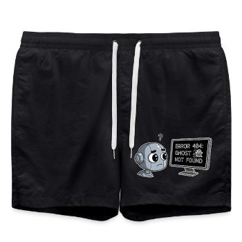 Error 404: Ghost Not Found - Swim Trunks - black - Front - AI Model Male 185 light (185cm)