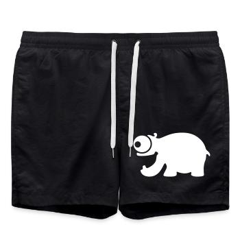 Funny hippo - Swim Trunks - black - Front - AI Model Male 185 light (185cm)