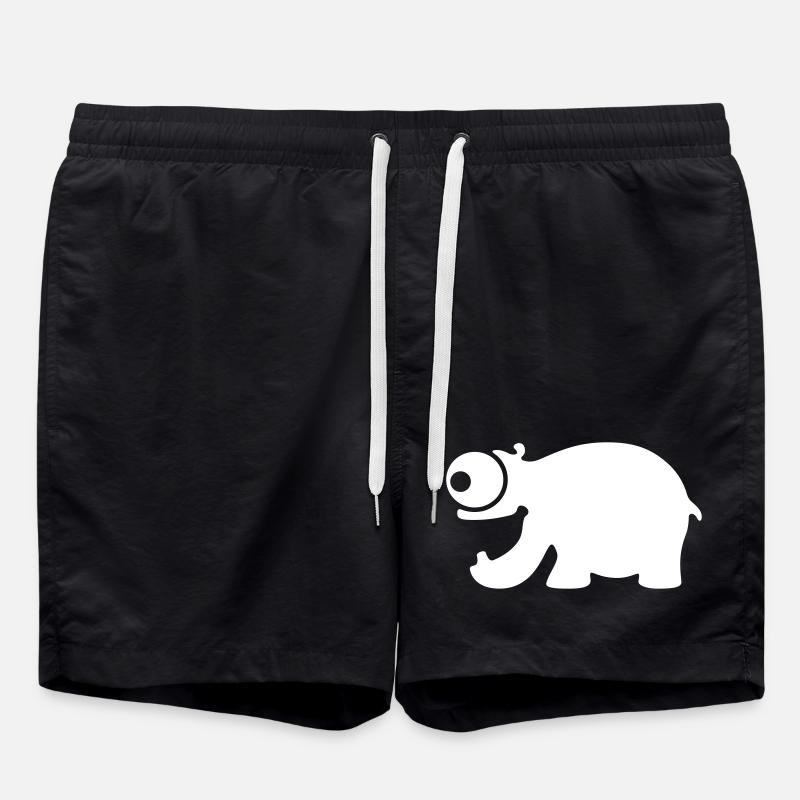 Funny hippo - Swim Trunks - black