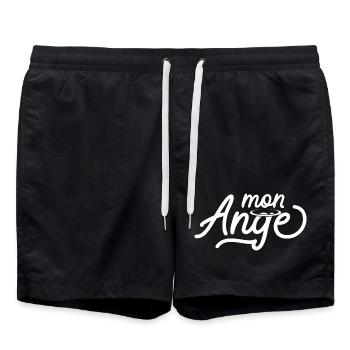 Angel Design with Ethereal Halo - Swim Trunks - black - Front - AI Model Male 185 light (185cm)