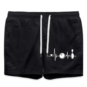 Bowling Heartbeat Design - Swim Trunks - black - Front - AI Model Male 185 light (185cm)