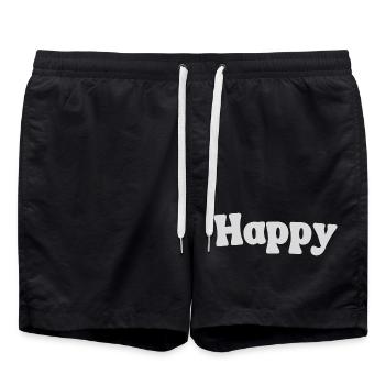 Happy - Swim Trunks - black - Front - AI Model Male 185 light (185cm)
