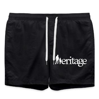 HÉRITAGE ! (famille, papa, maman, enfants)  - Short de bain - noir - Devant - AI Model Male 185 light (185cm)