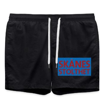 Skånes Stolthet: Wahrzeichen der regionalen Identität - Badeshorts - Schwarz - Vorne - AI Model Male 185 light (185cm)