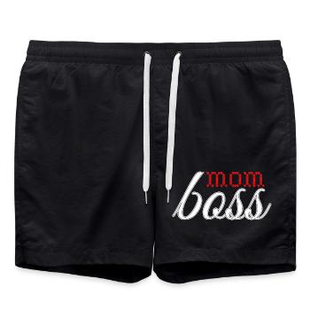Design d’amour sincère en rouge et blanc - Short de bain - noir - Devant - AI Model Male 185 light (185cm)