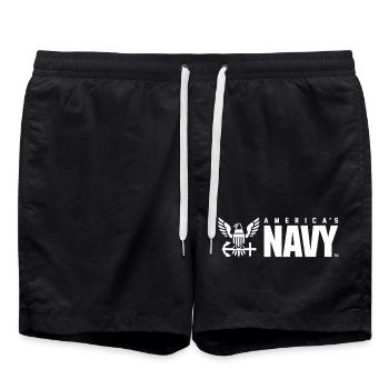 Emblème de l’US Navy - Short de bain - noir - Devant - AI Model Male 185 light (185cm)